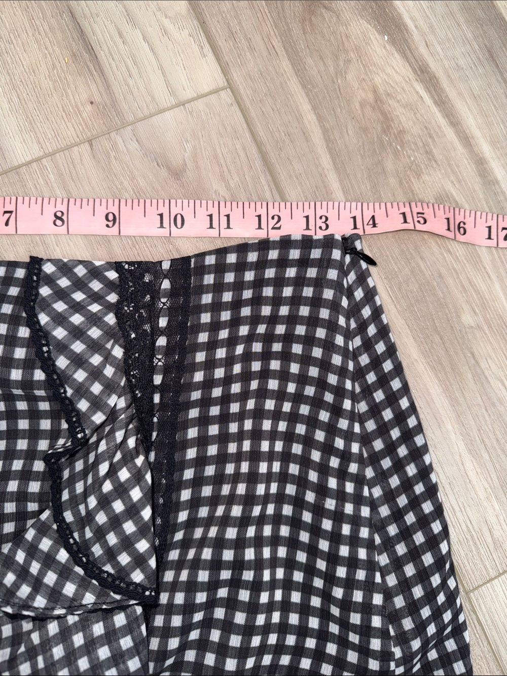 Johnathon Simkhai gingham ruffle slit maxi skirt size medium - Picture 7 of 8
